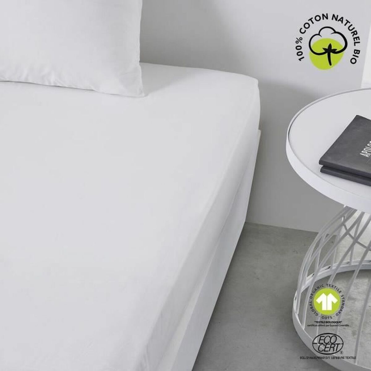 Spannbettlaken weiß 180x200cm TODAY Baumwolle Detailansicht
