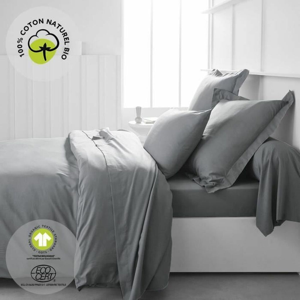 Spannbetttuch grau 180x200cm TODAY Baumwolle Nahaufnahme
