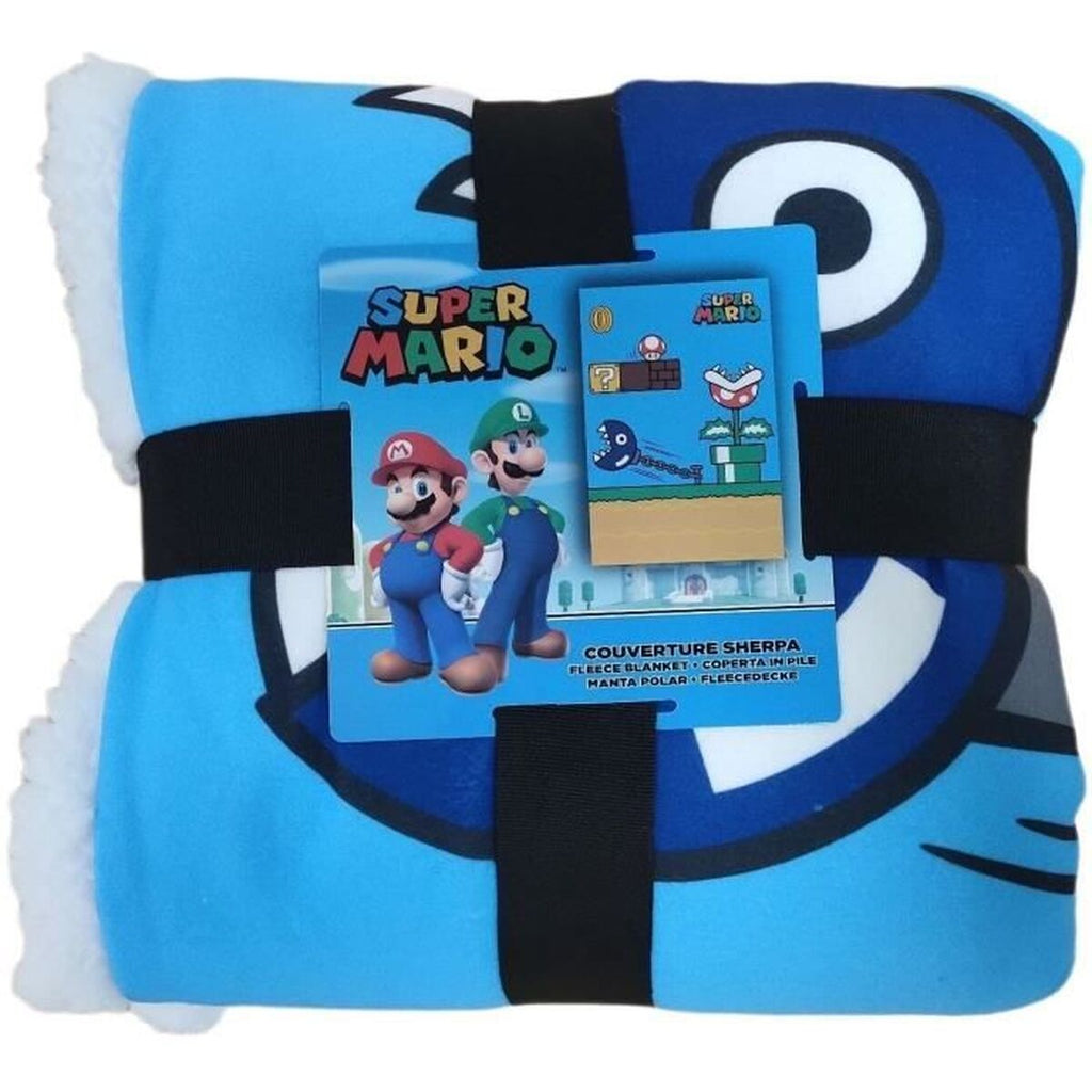 Kinderdecke Mario Bros bunt Flanell Mikrofaser Detailansicht