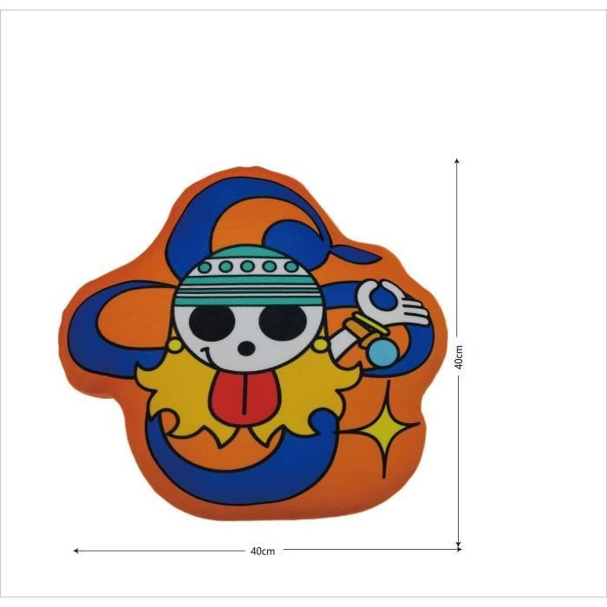 Kissen One Piece orange Mikrofaser gedruckt Nahaufnahme Details
