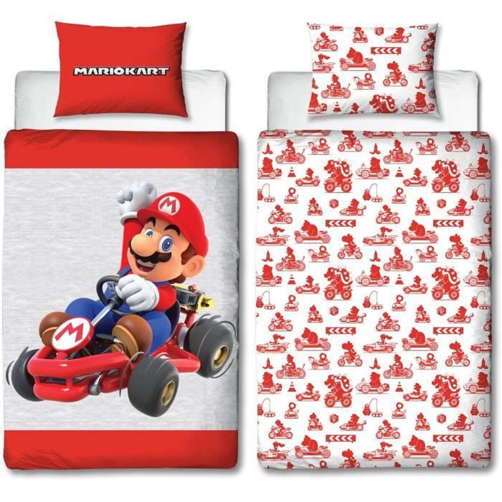Mario Bros Bettbezug-Set 140x200cm 2-teilig Mikrofaser bunt Kinderbettwäsche