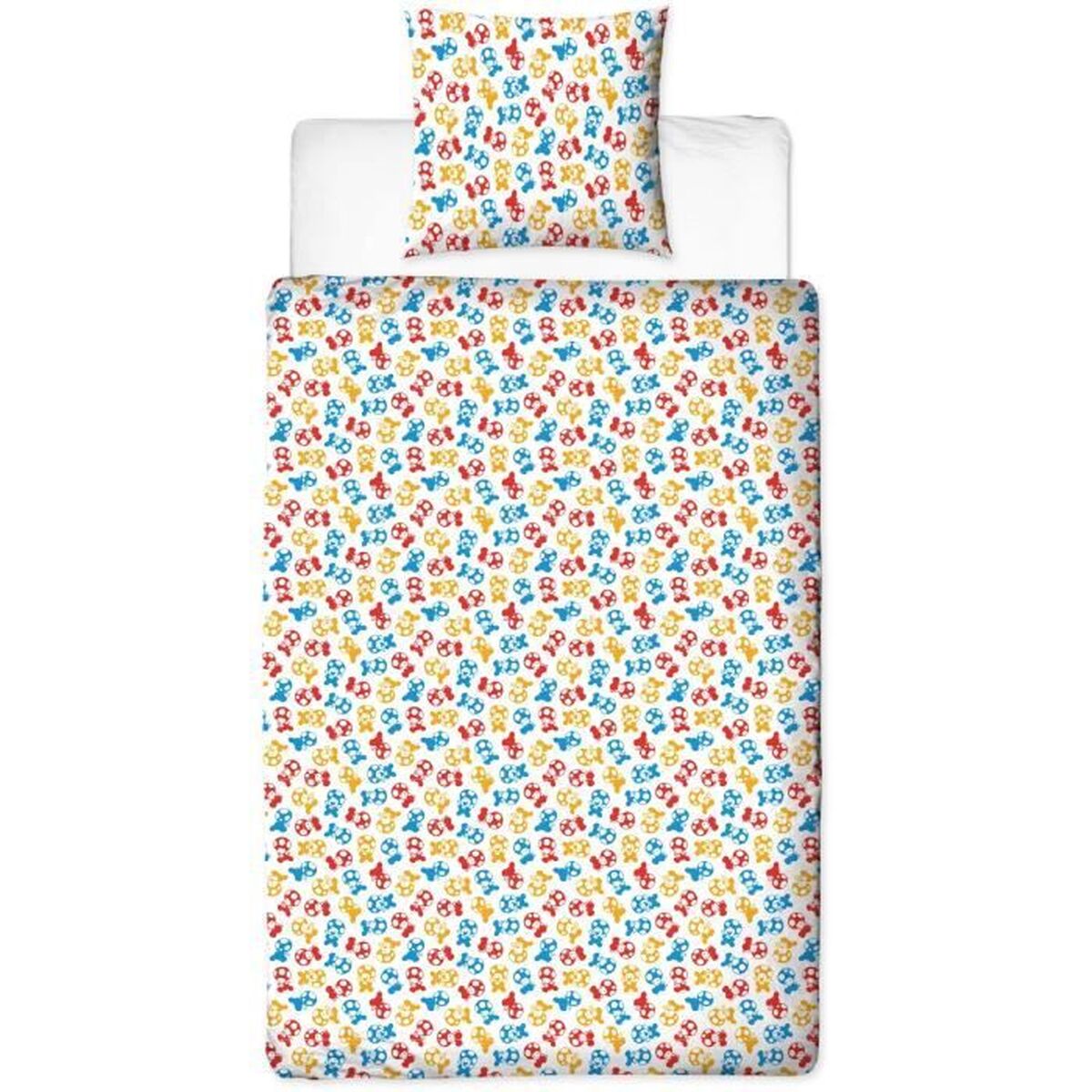 Bettbezug-Set Mario Bros 140x200cm blau Kinderbettwäsche Detailansicht