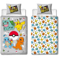 Pokémon Bettwäsche-Set 140x200cm 2-teilig Mikrofaser grau Kinderbettwäsche
