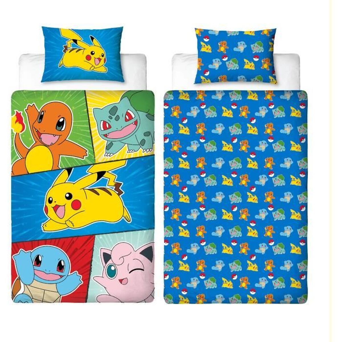 Pokémon Bettwäsche-Set 140x200cm 2-teilig Mikrofaser bunt Kinderbettwäsche