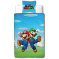 Mario Bros Bettbezug-Set 140x200cm 2-teilig Mikrofaser bunt Kinderbettwäsche