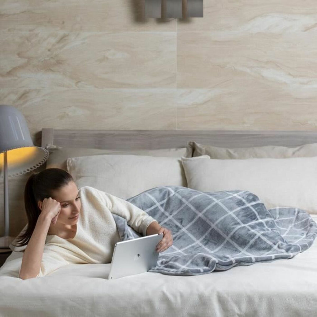 Elektrische Heizdecke IMETEC 16775 grau weiß Überhitzungsschutz
