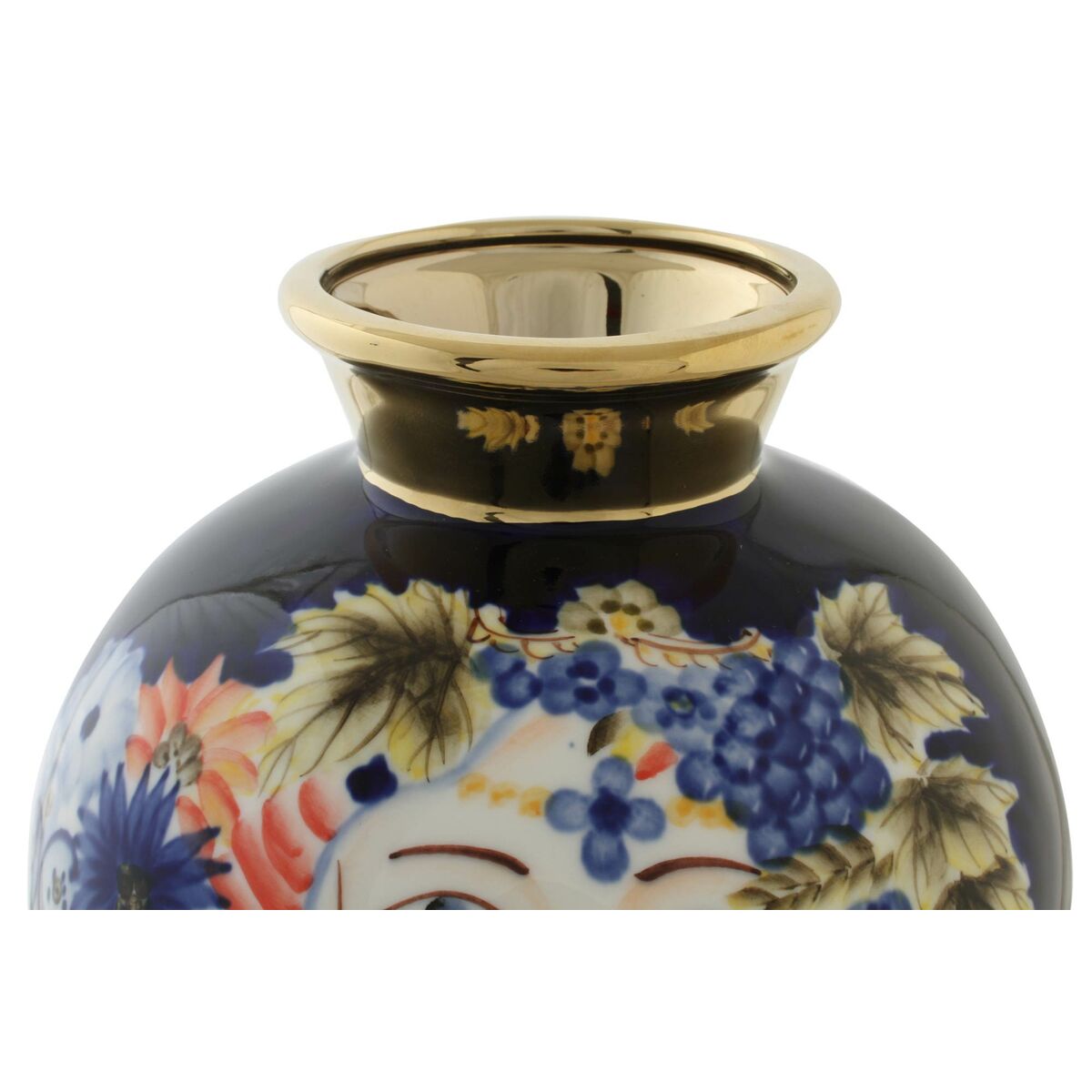 DKD Home Decor Vase schwarz Porzellan Shabby Chic 23cm Nahaufnahme
