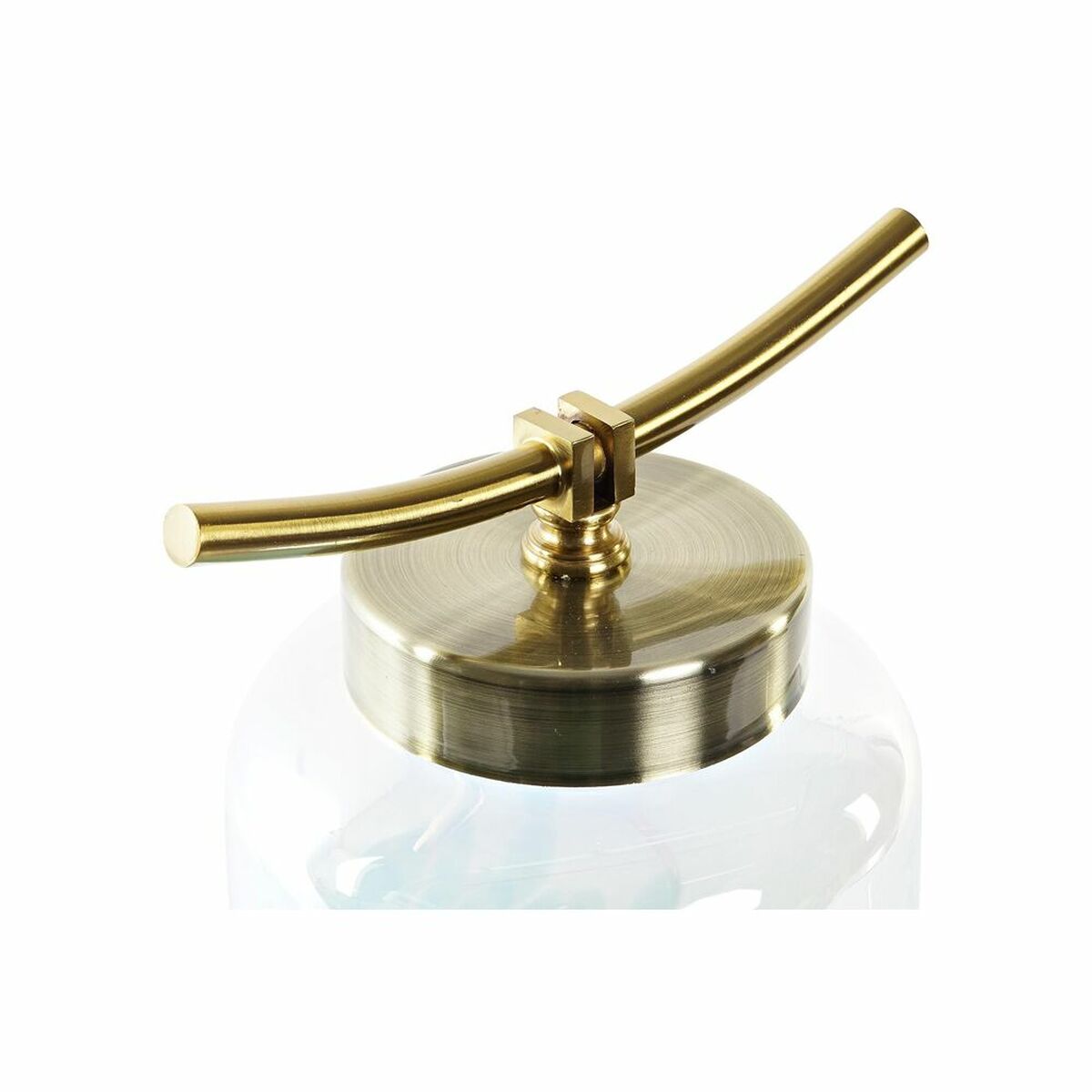 Vase Metall Kristall blau gold DKD mediterran 33cm Detailansicht
