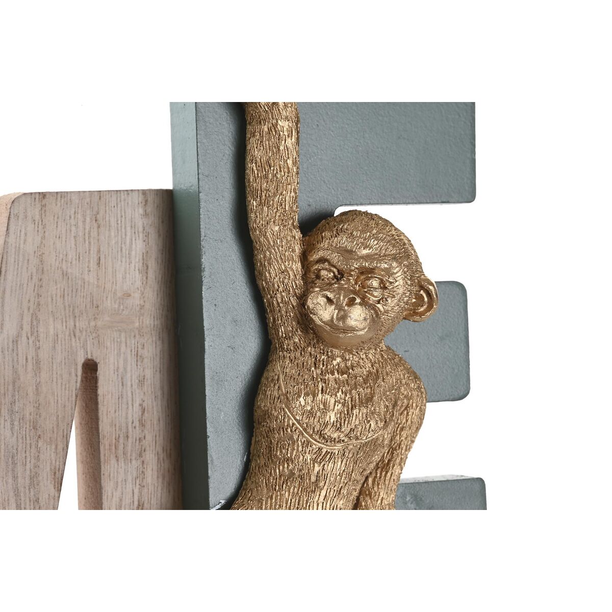 Wanddekoration DKD Home Decor – Detailansicht Tropical Uhr, gelb-grünes Wohnaccessoire