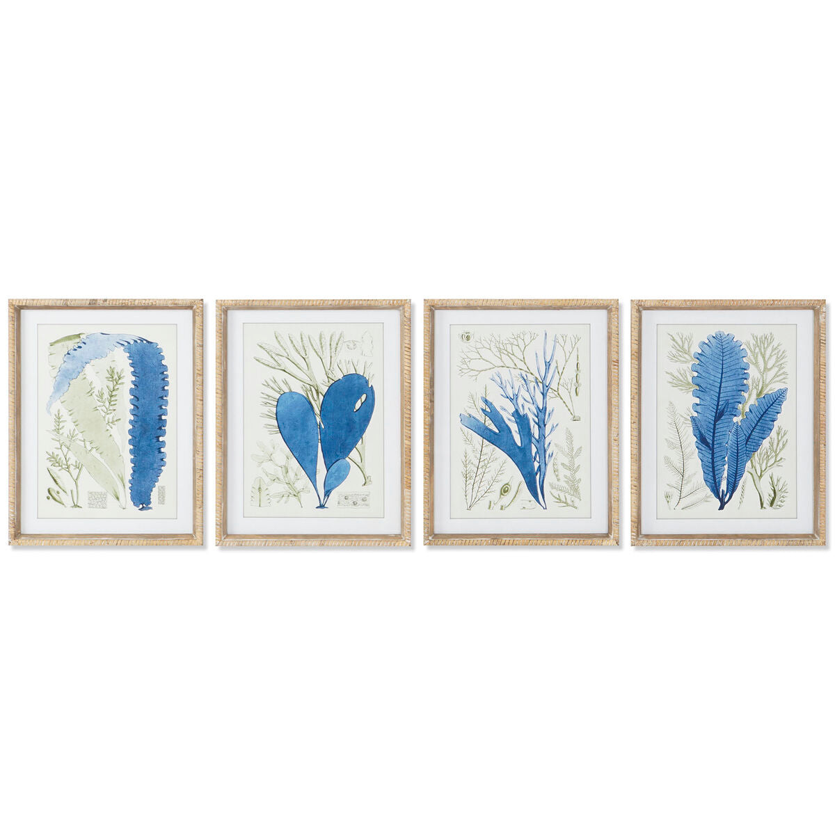 Home ESPRIT Wandbild-Set Kristall Tanne 4-teilig 35x45 cm mediterranes Design
