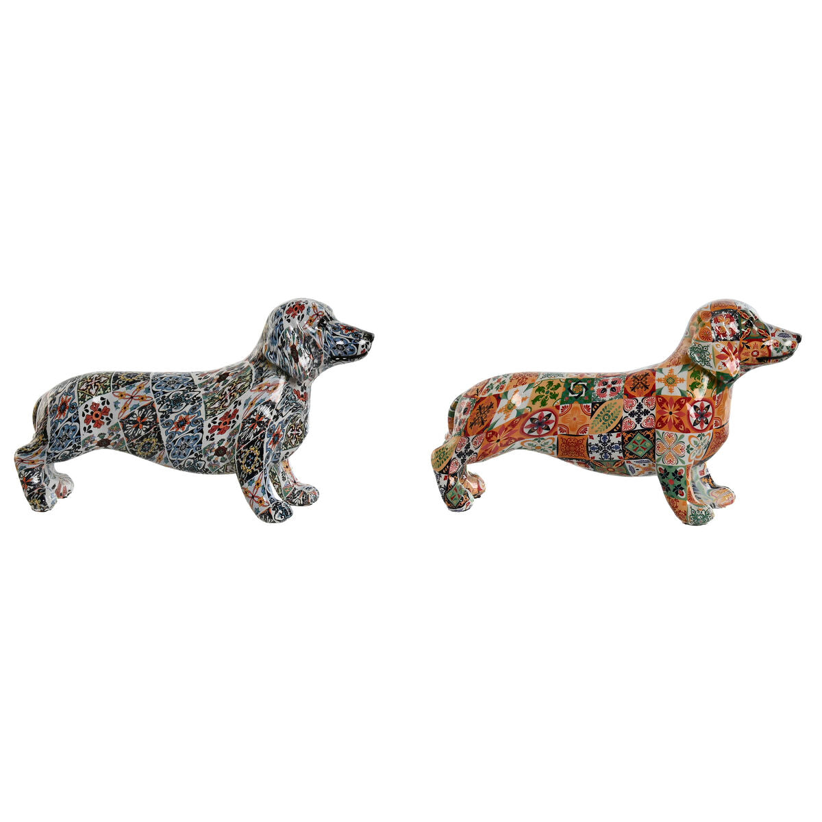 Home ESPRIT Deko-Figur Hund bunt mediterran 2er-Set farbenfroh
