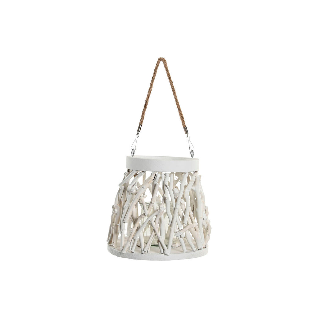 Home ESPRIT Kerzenschale Holz und Kristall Shabby-Chic Nahaufnahme
