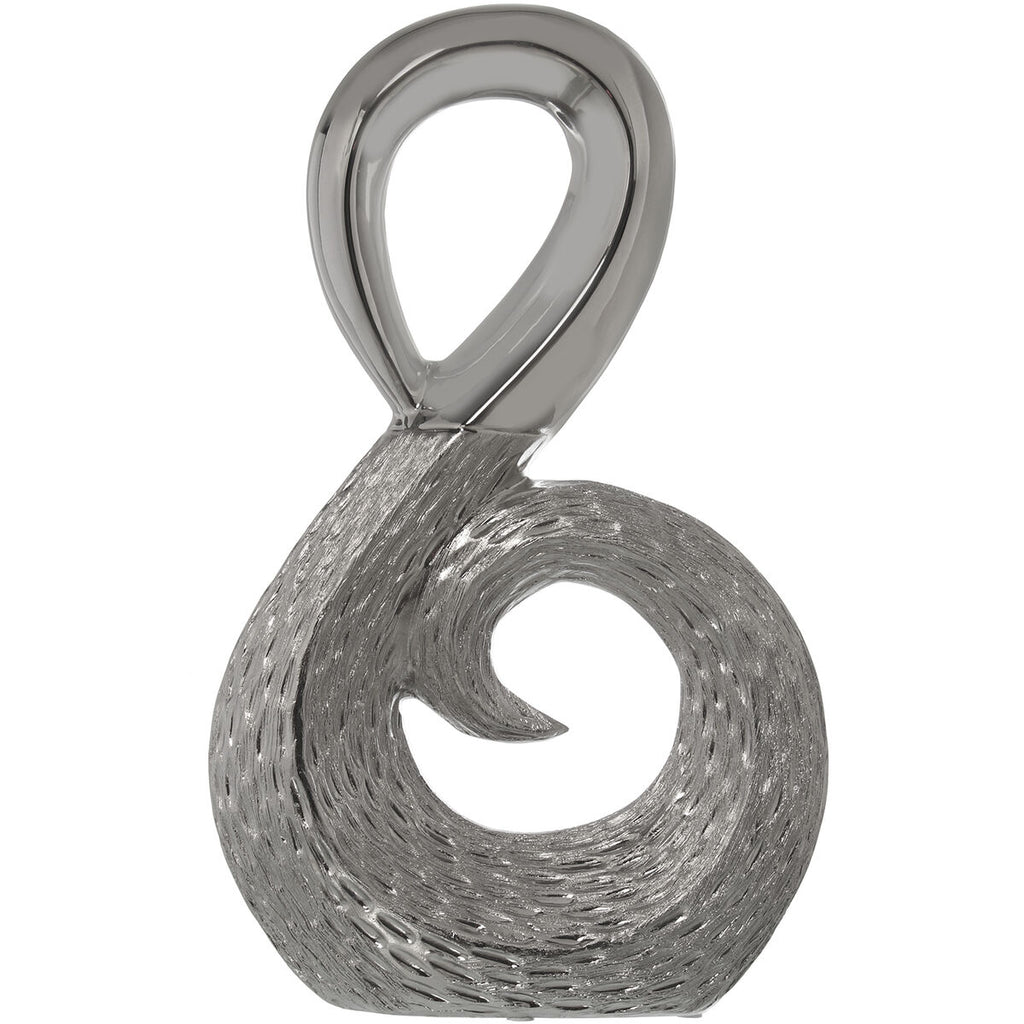 Alexandra House Living Keramik Deko-Figur silber abstraktes Design 38 cm
