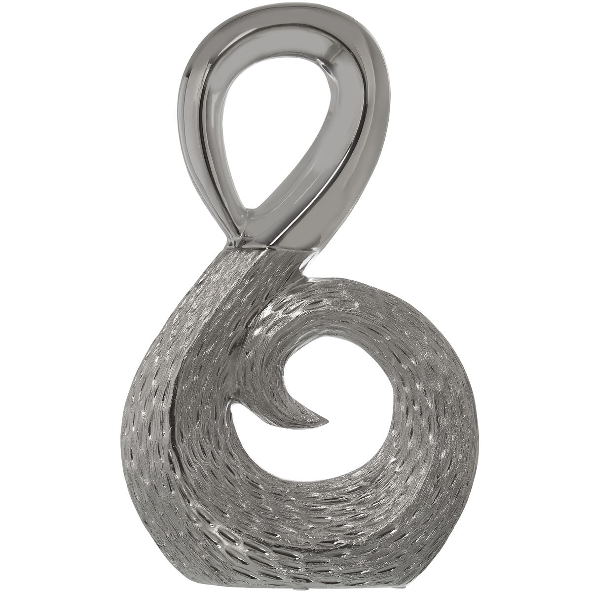 Alexandra House Living Keramik Deko-Figur silber abstraktes Design 38 cm
