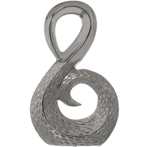 Alexandra House Living Keramik Deko-Figur silber abstraktes Design 38 cm
