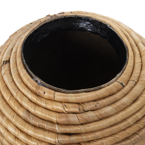 Vase Seegras türkis natürliche Deko Detailansicht
