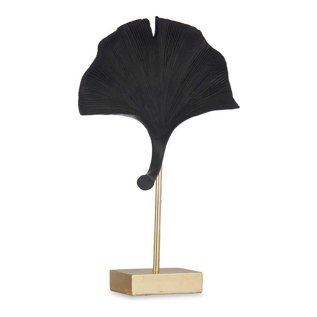 Gift Decor Deko-Figur Blume schwarz gold Polyesterharz 37cm modern
