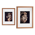 Gift Decor Wandbild Tiger Löwe bronze Glas Spanplatte 33x43cm
