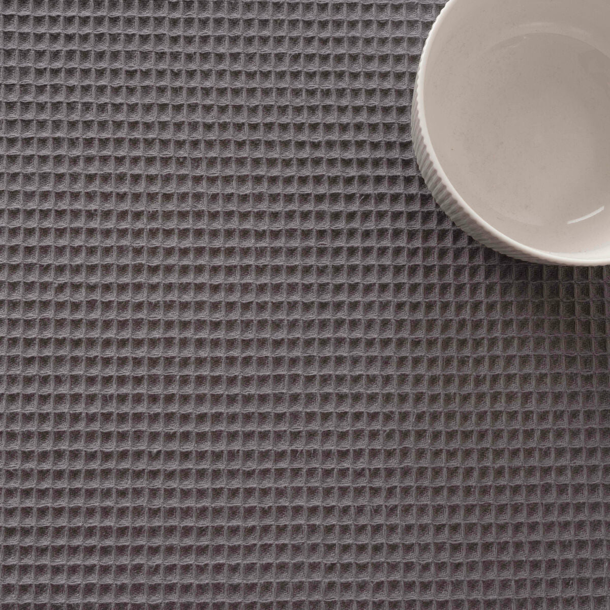 Belum Waffle Tischläufer grau 45x140 cm Baumwolle Waffelstruktur
