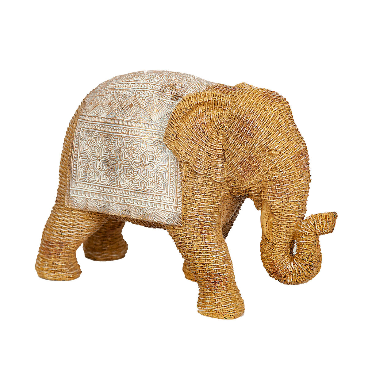 Romimex Deko-Figur Elefant beige natur Rattan Polyesterharz
