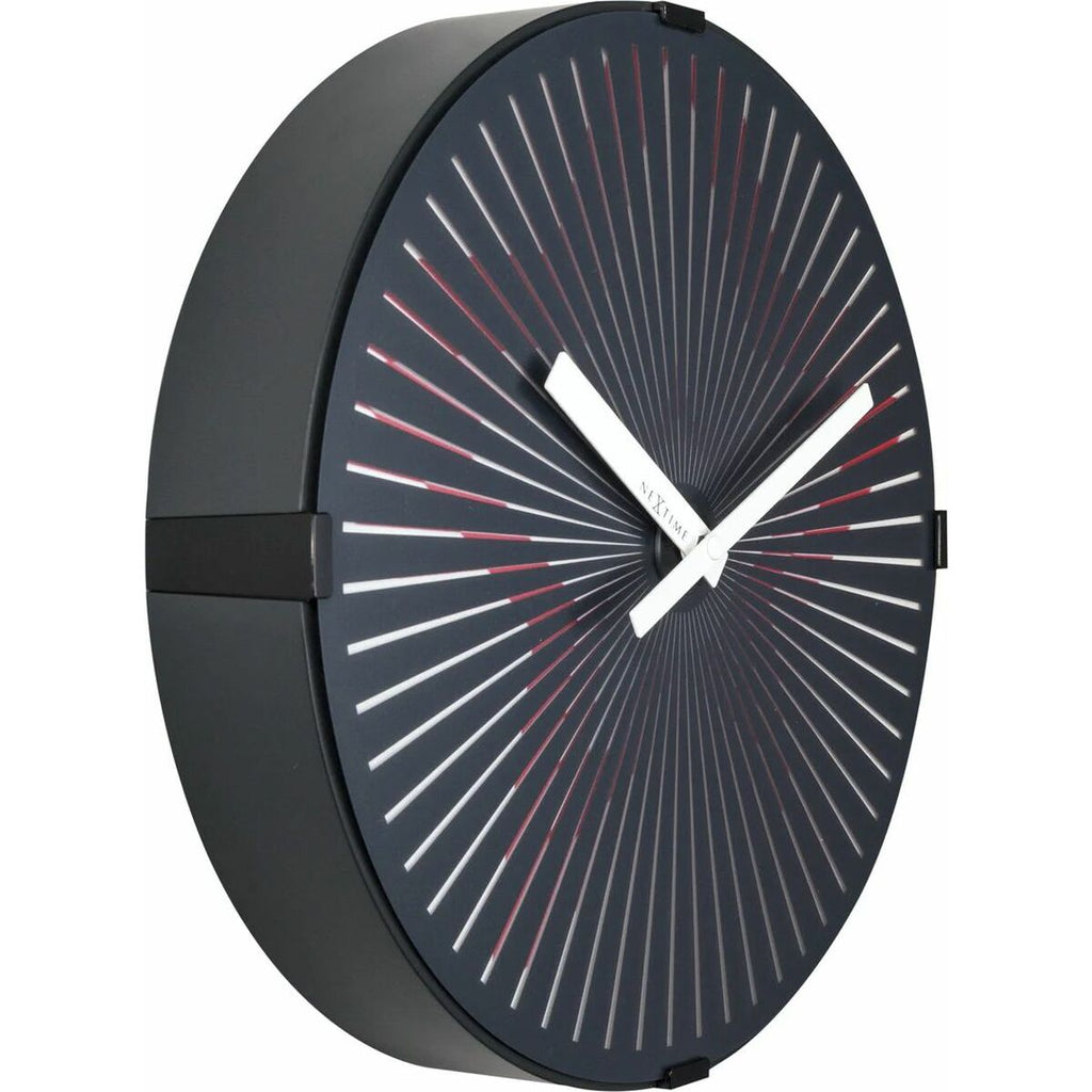 Nextime Wanduhr 3223 schwarz 30cm modern Nahaufnahme
