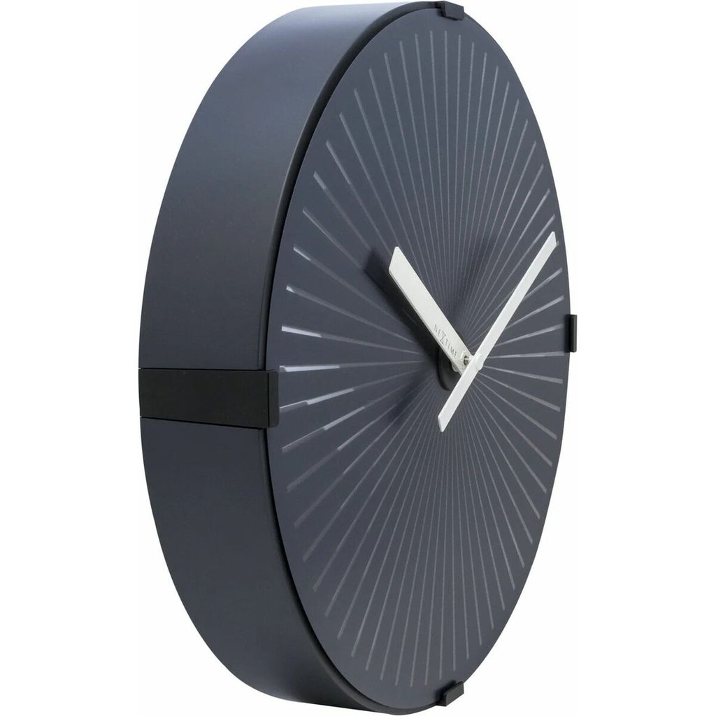 Nextime Wanduhr 3224 schwarz 30cm modern Nahaufnahme
