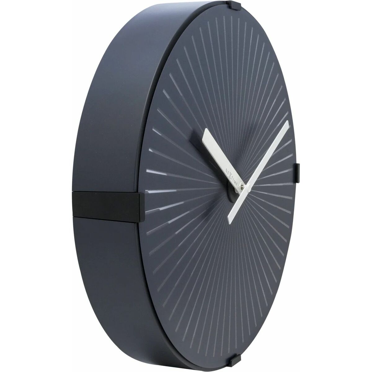 Nextime Wanduhr 3224 schwarz 30cm modern Nahaufnahme
