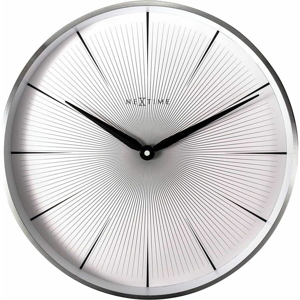 Nextime 3511WI Wanduhr grau Metall 40cm modern Design
