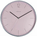 Nextime 3254RZ Wanduhr grau rosa Metall 34cm leises Uhrwerk modern
